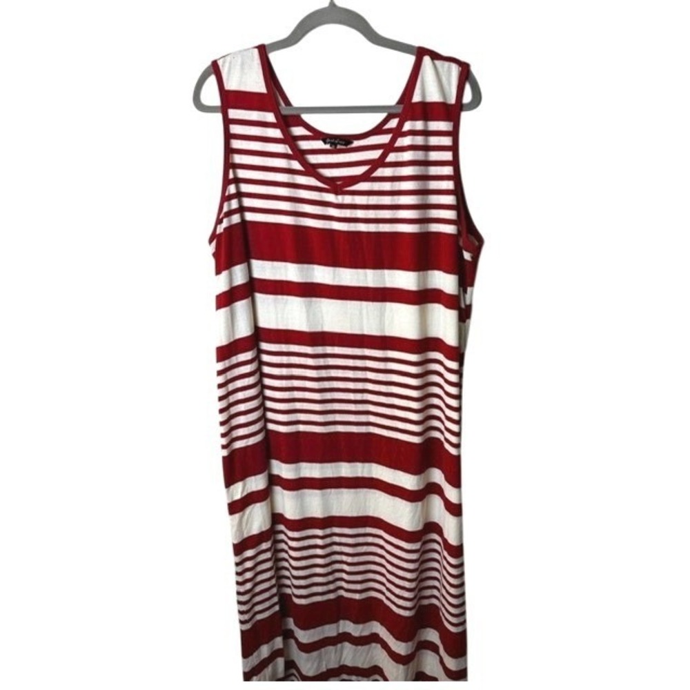 Just Love Size Plus Size 3X Striped Maxi Dress Sleeveless V Neck Casual